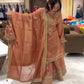 Ready To Wear Pure Chinnon Set with Heavy Sequence Embroidery Top Bottom and Dupatta - Jaipuri Vastra