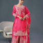 Heavy Embroidered Pure Chinnon Suit Set with Coding Dori and Sequence Work - Jaipuri Vastra