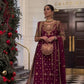 New Designer Maroon Faux Georgette Embroidered Top Plazzo and Dupatta Set - Jaipuri Vastra