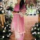 Elegant Pink Faux Georgette Suit Set with Embroidered Sequin Work and Fancy Lace Detailing - Jaipuri Vastra