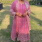 Elegant Pink Faux Georgette Suit Set with Embroidered Sequin Work and Fancy Lace Detailing - Jaipuri Vastra