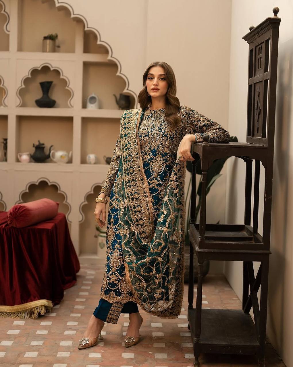 New Designer Party Wear Faux Georgette Embroidered Top Plazzo and Dupatta Set - Jaipuri Vastra