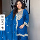 Designer Chinnon Top Bottom Dupatta Set with Coding Dori Sequence Work - Jaipuri Vastra