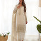 Designer Chinon Silk Straight Fit Kurta with Sequin and Zari Embroidery, Dupatta & Trouser Set - Jaipuri Vastra