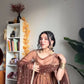 New Designer Gown and Dupatta in Embroidery Sequence Work with Attached Cups - Jaipuri Vastra