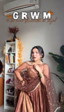 New Designer Gown and Dupatta in Embroidery Sequence Work with Attached Cups - Jaipuri Vastra