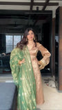 Designer Jimmy Choo Heavy Sequence Embroidery Top-Pant Set with Embroidered Border and Dupatta