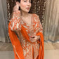 Designer Chinon Top with Sequence Embroidery Work Paired with Plazzo and Dupatta