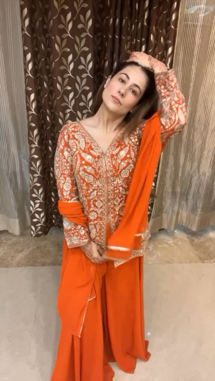 Designer Chinon Top with Sequence Embroidery Work Paired with Plazzo and Dupatta