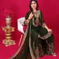 Designer Ready-to-Wear Faux Georgette Top Bottom Dupatta with Embroidery Sequence - Jaipuri Vastra