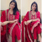 Designer Pure Chinnon Cording Sequence Embroidered Top and Pant with Dupatta