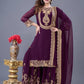 Designer Ready-to-Wear Faux Georgette Top Bottom Dupatta with Embroidery Sequence - Jaipuri Vastra