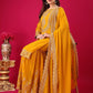 Designer Ready-to-Wear Faux Georgette Top Bottom Dupatta with Embroidery Sequence - Jaipuri Vastra