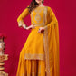 Designer Ready-to-Wear Faux Georgette Top Bottom Dupatta with Embroidery Sequence - Jaipuri Vastra