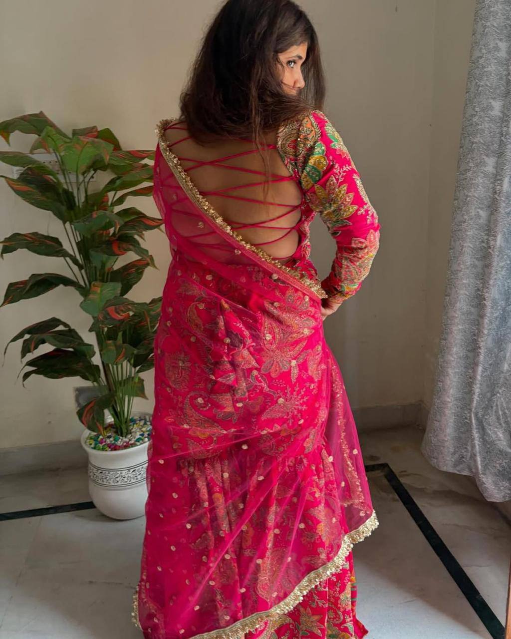 Stylish Chinon Sharara Suit Set with All-Over Sequence Embroidery and Designer Dupatta