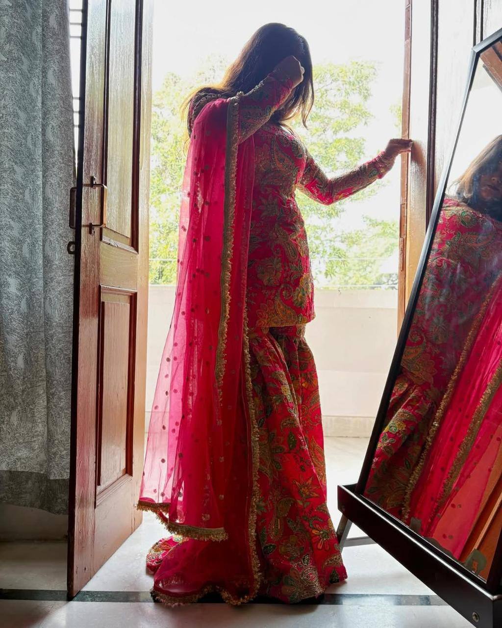 Stylish Chinon Sharara Suit Set with All-Over Sequence Embroidery and Designer Dupatta
