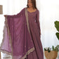 Fully Stitched Romansilk Chanderi Anarkali Outfit with Dupatta and Bottoms - Jaipuri Vastra