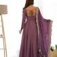 Fully Stitched Romansilk Chanderi Anarkali Outfit with Dupatta and Bottoms - Jaipuri Vastra