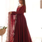 Fully Stitched Romansilk Chanderi Anarkali Outfit with Dupatta and Bottoms - Jaipuri Vastra