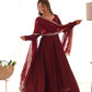 Fully Stitched Romansilk Chanderi Anarkali Outfit with Dupatta and Bottoms - Jaipuri Vastra