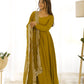 Fully Stitched Romansilk Chanderi Anarkali Outfit with Dupatta and Bottoms - Jaipuri Vastra