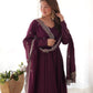 Fully Stitched Romansilk Chanderi Anarkali Outfit with Dupatta and Bottoms - Jaipuri Vastra