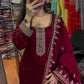 Designer Chinnon Silk Festival Set with Sequence Embroidery and Full Sleeves - Jaipuri Vastra