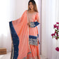 Elegant Chinon Silk Top with Coding Dori Sequin and Rivet Moti Work Plazzo Suit - Jaipuri Vastra