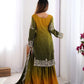 Elegant Chinon Silk Top with Coding Dori Sequin and Rivet Moti Work Plazzo Suit - Jaipuri Vastra