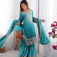 Elegant Chinon Silk Top with Coding Dori Sequin and Rivet Moti Work Plazzo Suit - Jaipuri Vastra