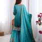 Elegant Chinon Silk Top with Coding Dori Sequin and Rivet Moti Work Plazzo Suit - Jaipuri Vastra