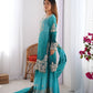 Elegant Chinon Silk Top with Coding Dori Sequin and Rivet Moti Work Plazzo Suit - Jaipuri Vastra