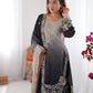 Elegant Chinon Silk Top with Coding Dori Sequin and Rivet Moti Work Plazzo Suit - Jaipuri Vastra
