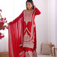 Premium Vichitra Silk Kurta with Straight Cut Design, Dupatta and Ready-to-Wear Trousers - Jaipuri Vastra