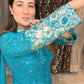 Fashionable Partywear Georgette Set with Sequence Embroidery & Pleated Dupatta