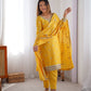 Chinon Silk Thread and Sequin Embroidered Top with Matching Pant and Dupatta - Jaipuri Vastra