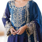Elegant Chinon Silk Top with Coding Dori Sequin and Rivet Moti Work Plazzo Suit - Jaipuri Vastra