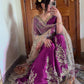 Premium Partywear Chinon Suit with Embroidered Gharara and Lace Organza Dupatta