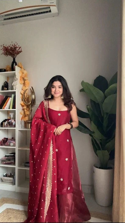 Jimmy Choo Designer Inspired Palazzo Set with Statement Dupatta for Luxe Evenings - Jaipuri Vastra