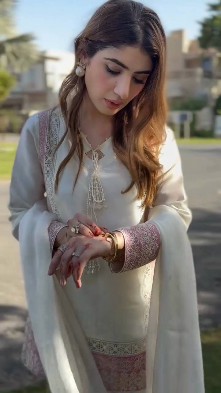 Trending Party Wear Kurta & Farshi Salwar Set in Roman Silk with Pearl Tassel Detailing