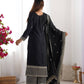 Designer Embroidered Chinon Silk Kurta with Zari and Sequence Work, Paired with Trousers and Dupatta - Jaipuri Vastra