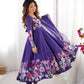 Designer Organza Silk Anarkali with Hand Embroidered Flower Work and Zipper Finish - Jaipuri Vastra