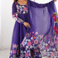 Designer Organza Silk Anarkali with Hand Embroidered Flower Work and Zipper Finish - Jaipuri Vastra
