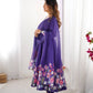 Designer Organza Silk Anarkali with Hand Embroidered Flower Work and Zipper Finish - Jaipuri Vastra