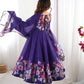 Designer Organza Silk Anarkali with Hand Embroidered Flower Work and Zipper Finish - Jaipuri Vastra