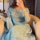 Designer Ready-to-Wear Faux Georgette Embroidered Set with Dupatta in Sky Blue - Jaipuri Vastra