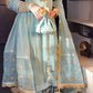 Designer Ready-to-Wear Faux Georgette Embroidered Set with Dupatta in Sky Blue - Jaipuri Vastra