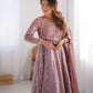 Elegant Fandy Silk Gown with Sequin Embroidery, Micro Pant and Matching Dupatta - Jaipuri Vastra