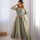 Elegant Fandy Silk Gown with Sequin Embroidery, Micro Pant and Matching Dupatta - Jaipuri Vastra