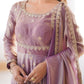 Elegant Fandy Silk Gown with Sequin Embroidery, Micro Pant and Matching Dupatta - Jaipuri Vastra